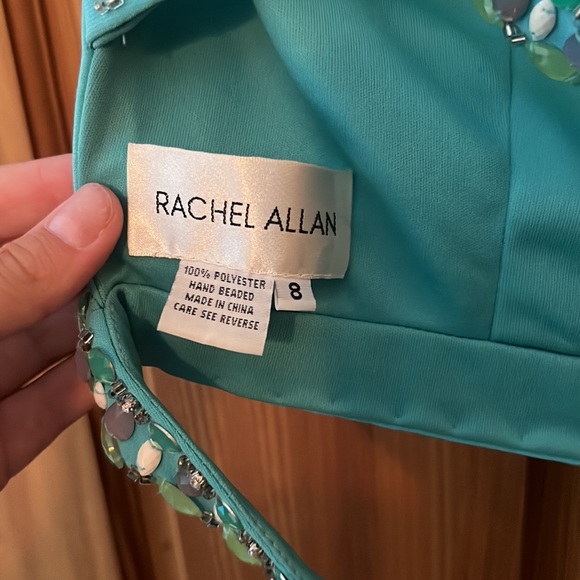 Rachel Allan Turquoise Embellished Prom Dress - Picture 4 of 5